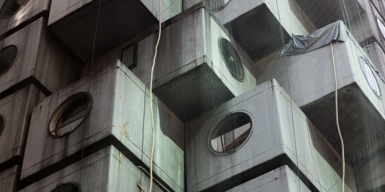 The Nagakin Capsule Tower designed by architect Kisho Kurokawa