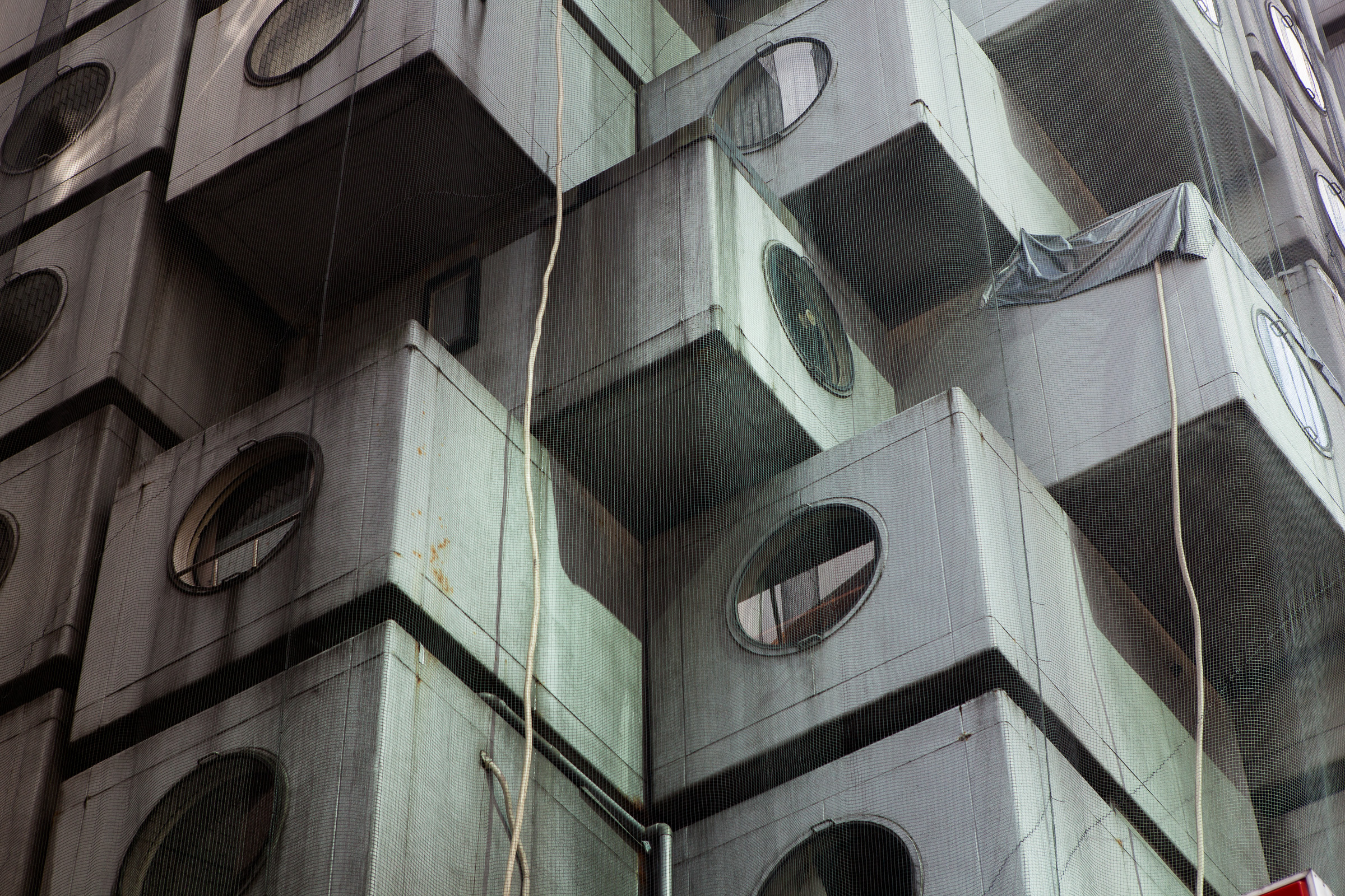 The Nagakin Capsule Tower designed by architect Kisho Kurokawa