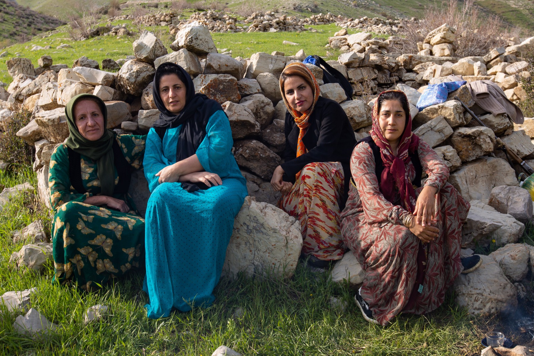 Kurdish women in traditional dress