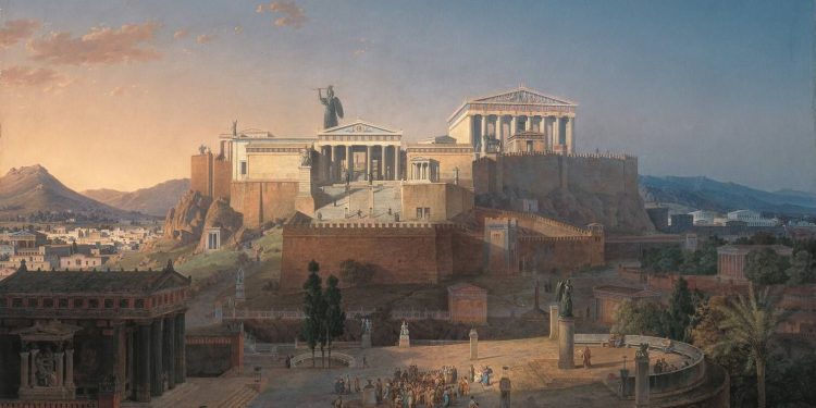 The artist Leo von Klenze was an architect for the Court of the Bavarian King, Ludwig I during the early 18th century. Klenze studied ancient architecture during his travels to Italy and Greece. He also participated in excavations of ancient buildings in Athens and submitted proposals for the restoration of the Acropolis.